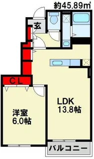 シンフォニー ガーデン【102号室】の間取り