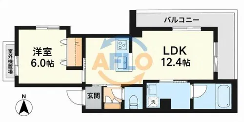 ユイロ中津【4階】の間取り