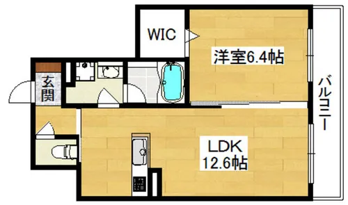 シャーメゾン富【1階】の間取り