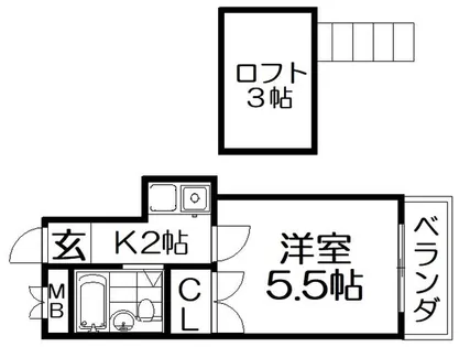 サンコーポ牧野【2階】の間取り