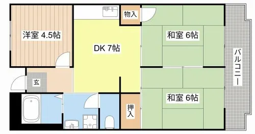 八日市ウイング【302号室】の間取り