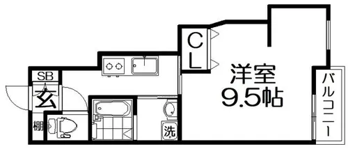 シャンテー長尾【1階】の間取り