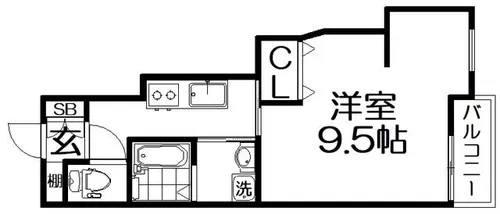 シャンテー長尾【1階】の間取り