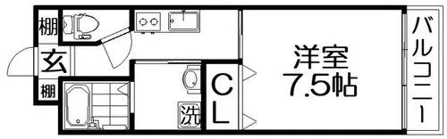 シャンテー長尾【3階】の間取り