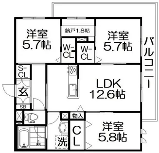 シャーメゾン小町【2階】の間取り