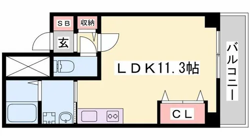TKD北条口【601号室】の間取り
