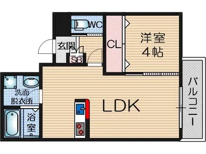 ミルーナヒルズ茨木【2階】の間取り