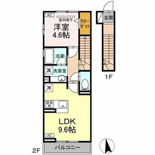 トゥトゥ ドミール【2階】の間取り