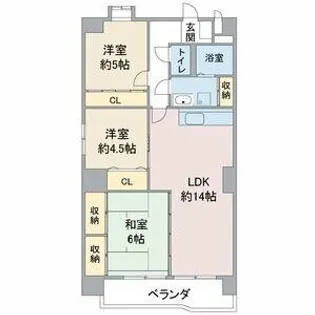 レジデンス栄光【5階】の間取り