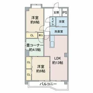 レジデンス栄光【3階】の間取り