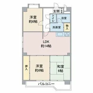 レジデンス栄光【4階】の間取り