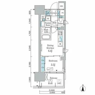 アーバンドルフ天満【6階】の間取り