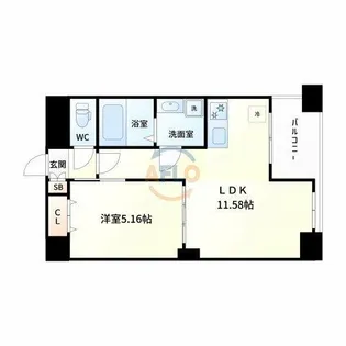 ノルデンハイム江坂【7階】の間取り