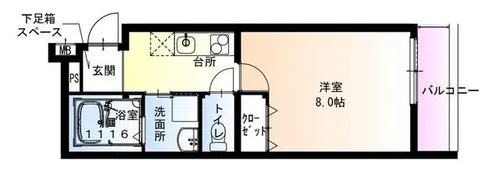 フジパレス俊徳道Ⅴ番館【2階】の間取り