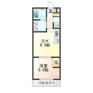 1DKの間取り画像