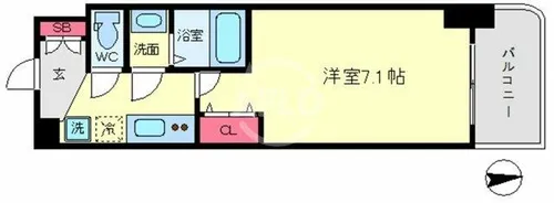Luxe西長堀【13階】の間取り