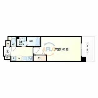 Luxe大阪城南【13階】の間取り