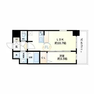 エスリード新大阪ザ・マーク【4階】の間取り