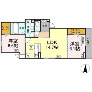 クレアクレール【1階】の間取り