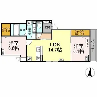 クレアクレール【2階】の間取り