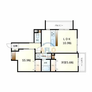 アプリコット長居【3階】の間取り
