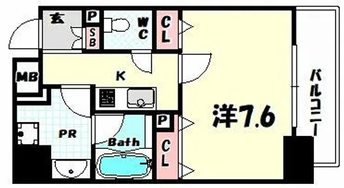 レジディア神戸元町【6階】の間取り