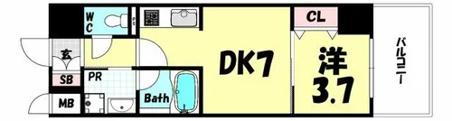 レオンコンフォート神戸駅前【4階】の間取り