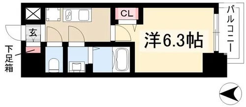 ディアレイシャス名駅WEST【901号室】の間取り
