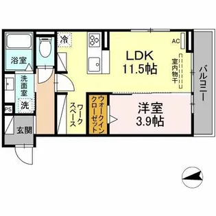 D-square湊町【3階】の間取り