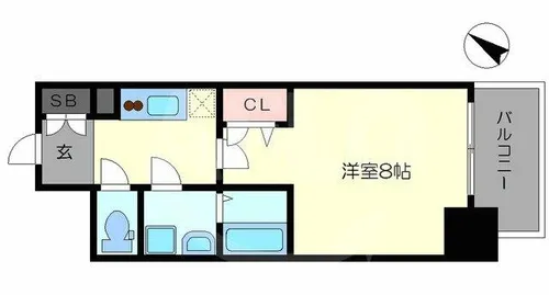 プレサンス大阪福島シエル【6階】の間取り