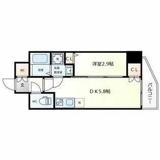セレニテ日本橋エクラ【8階】の間取り