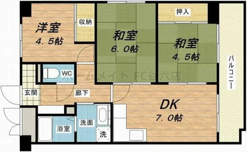 ミュー高麗橋【6階】の間取り