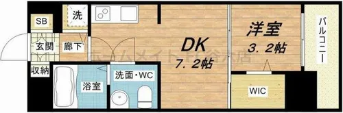 セレニテ谷町calme【7階】の間取り