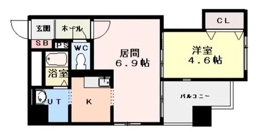 クレエル大通【7階】の間取り