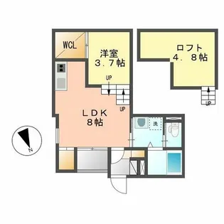 カーサフィオーレ浅間町(CASA FIORE浅間町)【102号室】の間取り