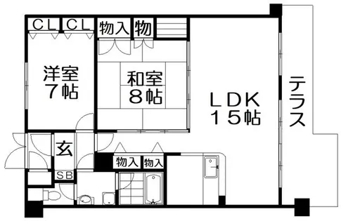 ニューハイツ花水木【1階】の間取り