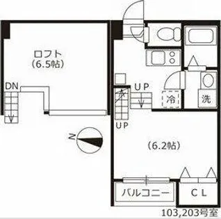 ハーモニーテラス六田【1階】の間取り