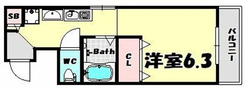 眺港苑【6階】の間取り