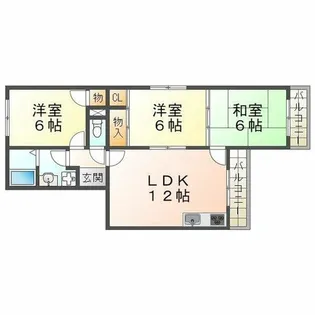 ハイツポールベール【3階】の間取り