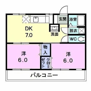 エスポワールカーサ【1階】の間取り
