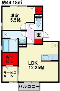 アルティスタ D棟【102号室】の間取り