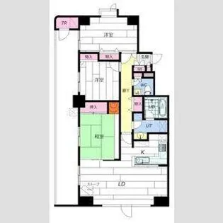 鹿友ディアプラザ旭ヶ丘【801号室】の間取り
