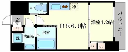 プレジオ恵美須【12階】の間取り