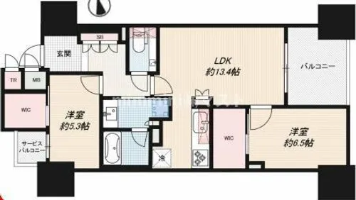 グランドメゾン北堀江レジデンス【1309号室】の間取り