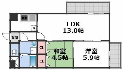 リーセスハイム【5階】の間取り