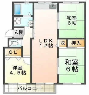 高倉台1団地2号棟【4階】の間取り