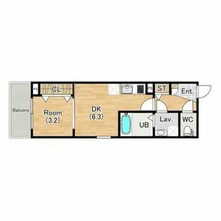 ジーメゾン小栗栖クレフィエ【3階】の間取り