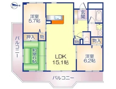 リヴェール春日【3階】の間取り