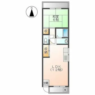 ハイツ名弘【201号室】の間取り