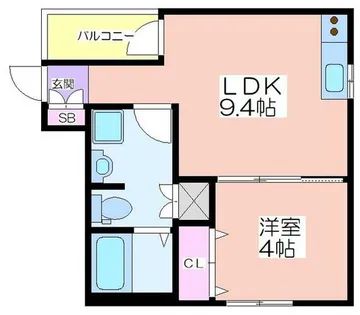 パレス沢ノ町Ⅱ番館【2101号室】の間取り